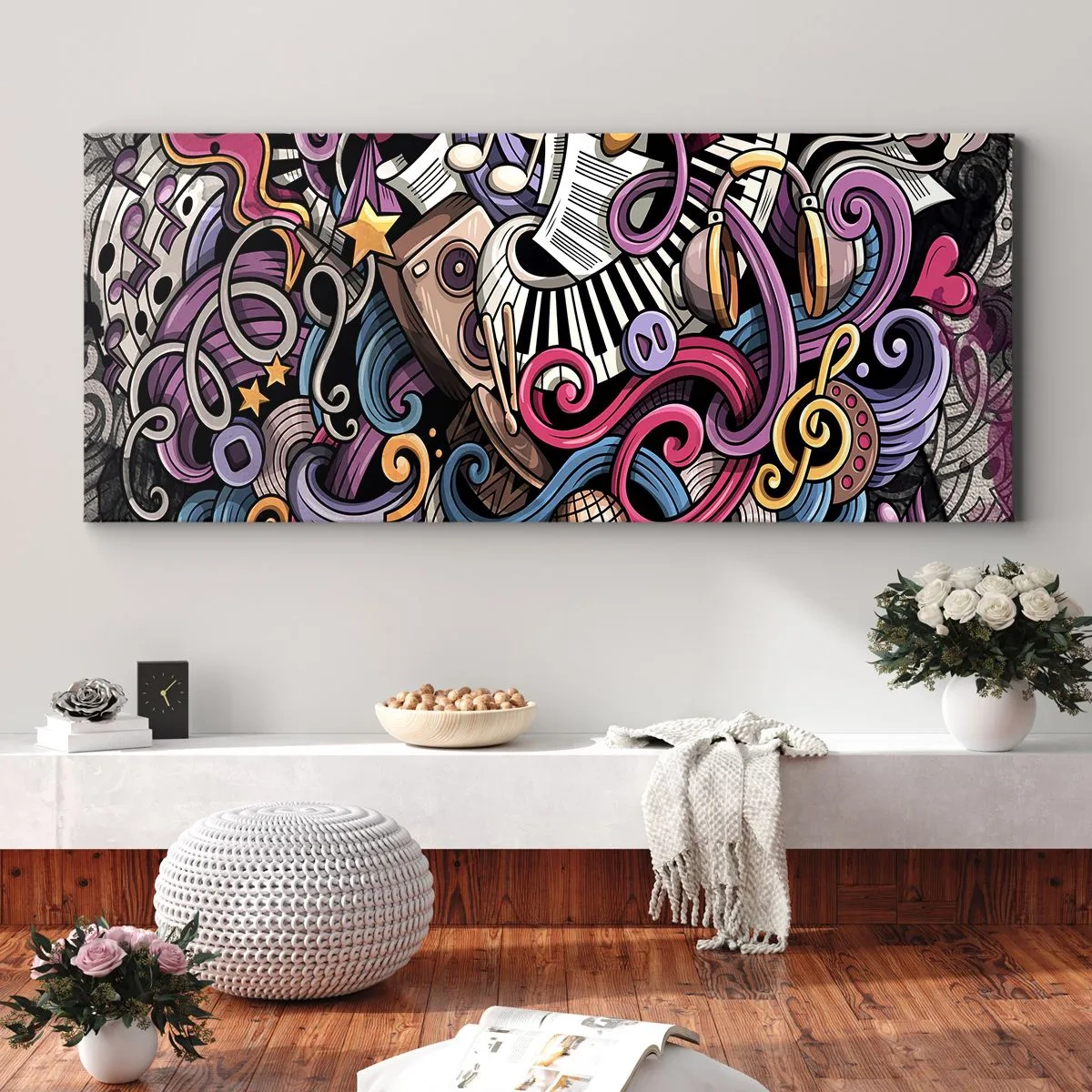 Quadro su tela - Stampe su Tela - Melodia complicata - 90x30 cm