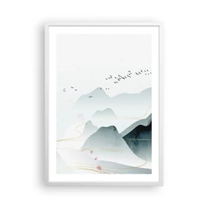 Poster in cornice bianca - Oltre le cime - 50x70 cm