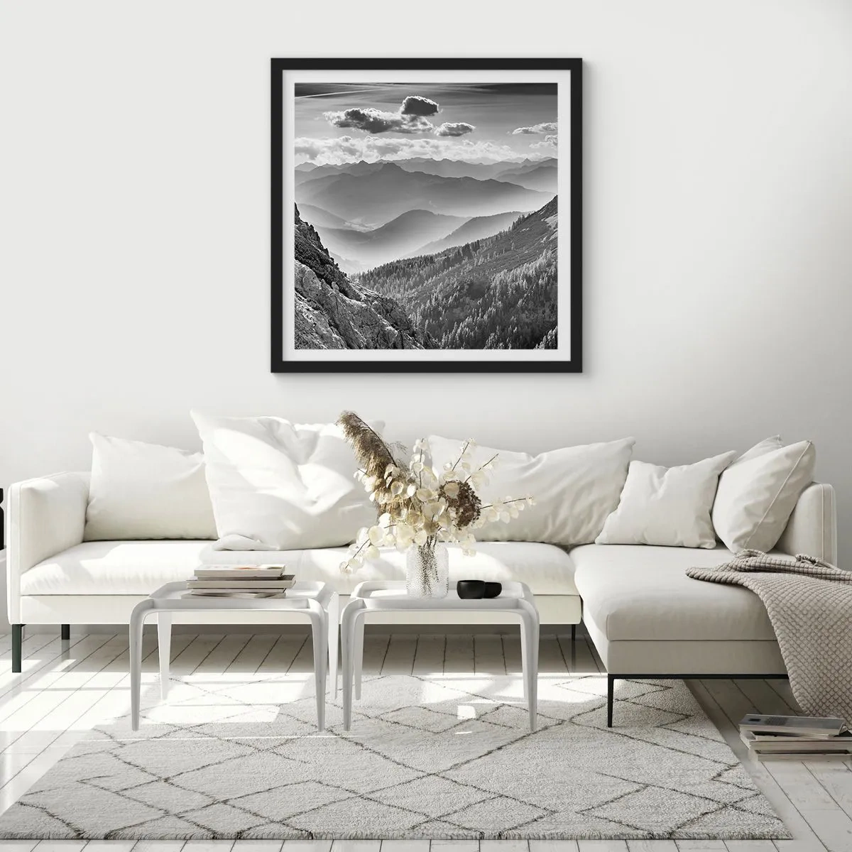 Poster in cornice nera - Fino all'orizzonte - 30x30 cm