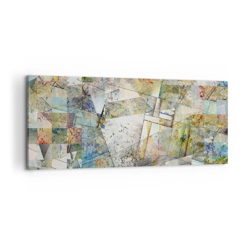 Quadro su tela - Stampe su Tela - Astrazione colorata con forme e linee geometriche - 120x50cm - Rimpasto geometrico - Decorazione murale moderna per soggiorno e camera da letto ARTTOR