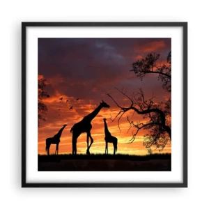 Poster in cornice nera - Piccola cena tra amici - 50x50 cm