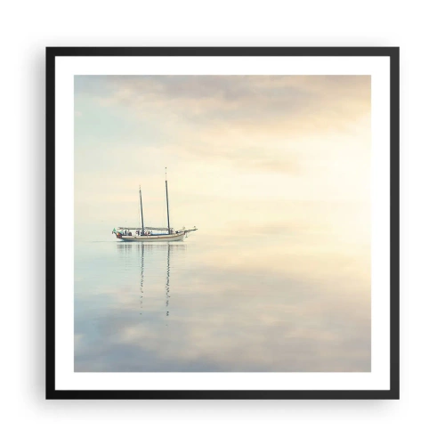 Poster in cornice nera - Silenzio in mare - 60x60 cm