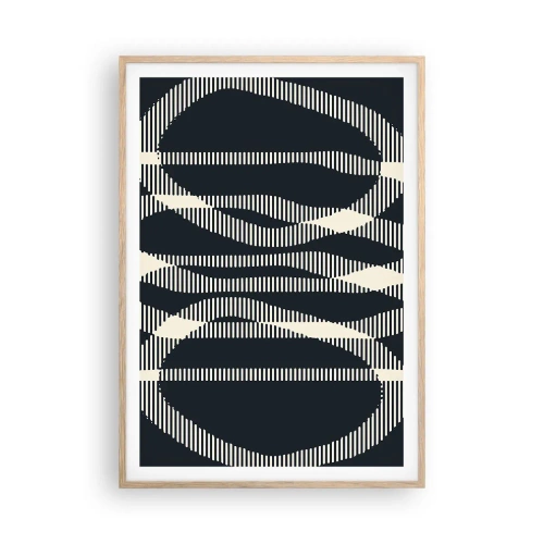 Poster in cornice rovere chiaro - Tentativo di rompere l'oscurità - 70x100 cm