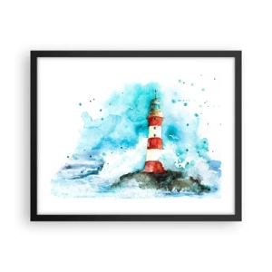 Poster in cornice nera - L'unità dei quattro elementi - 50x40 cm