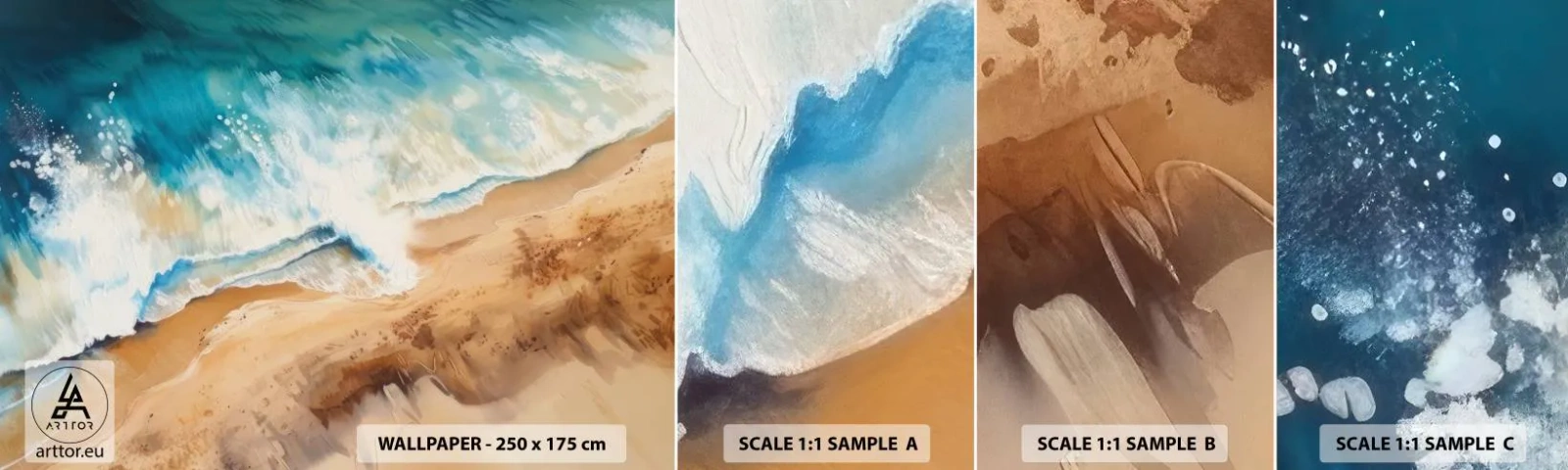 Campione Di Fotomurale Standard Eco - L'onda che ritorna - Costa, Mare, Oceano - 100x30 cm