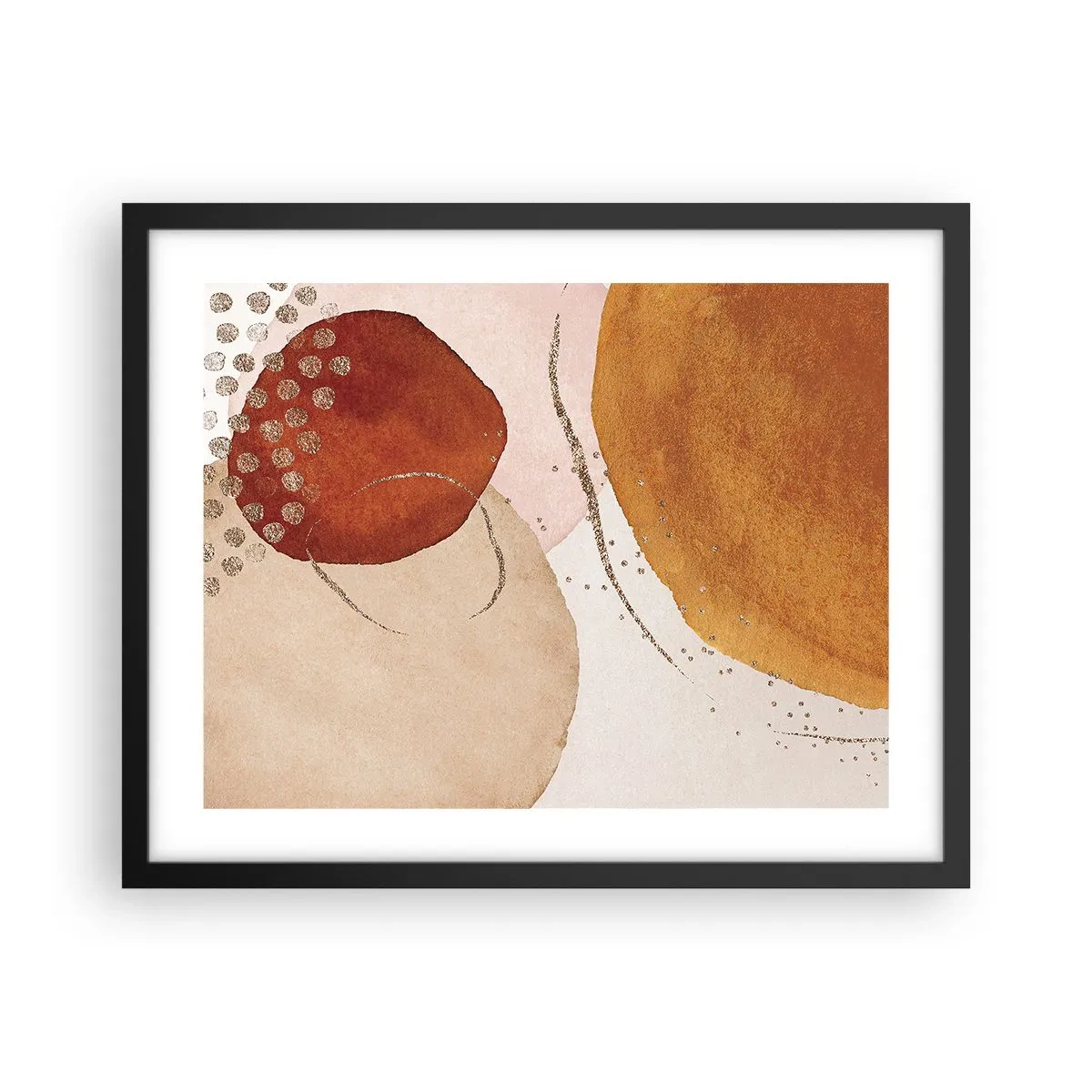 Poster in cornice nera - Rotondità e movimento - 50x40 cm