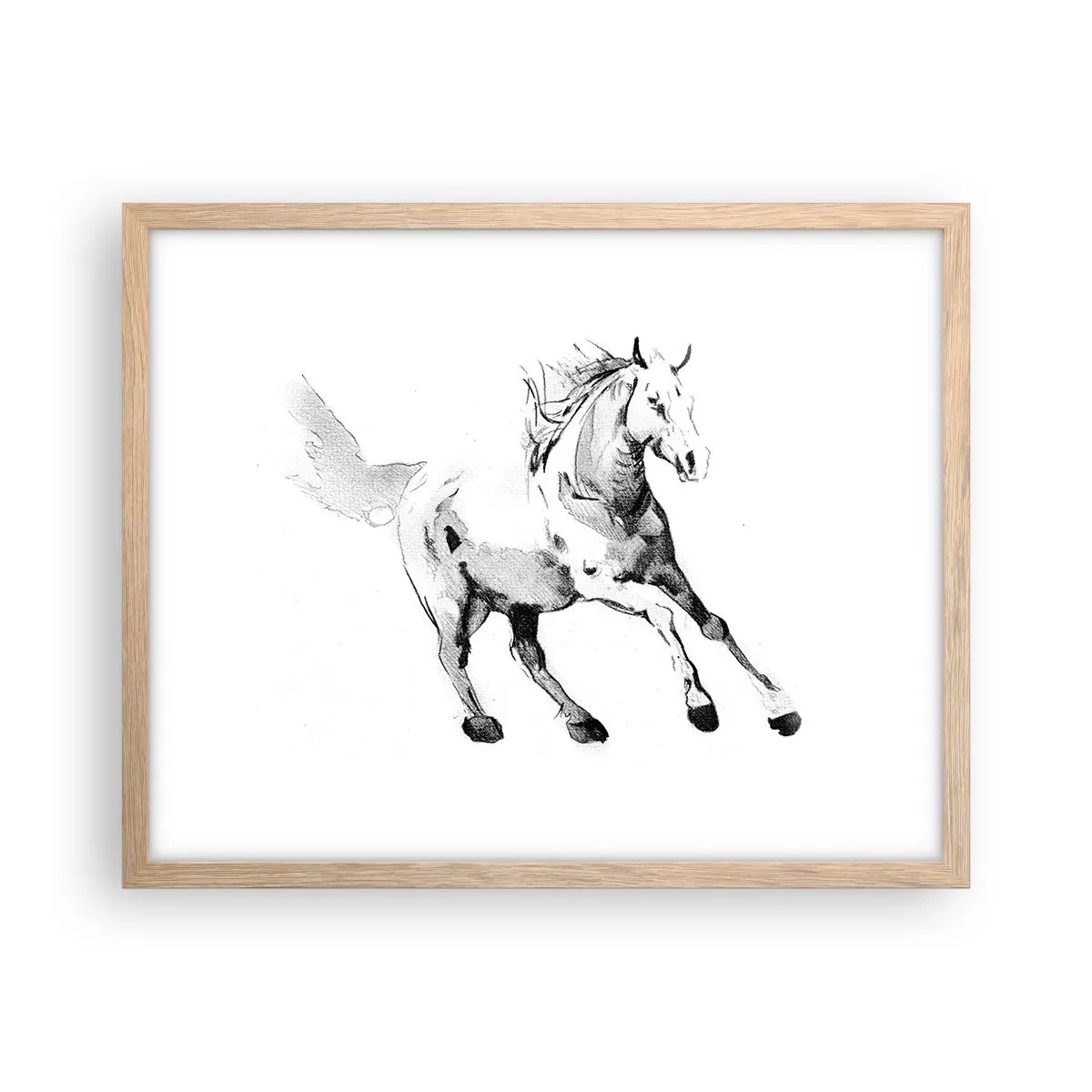 Poster in cornice rovere chiaro - Anima indomabile - 50x40 cm