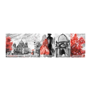 Campione di Fotomurale Adesivo Deluxe Sticker - Incontro a Berlino - Città, Pittura, Architettura - 100x30 cm