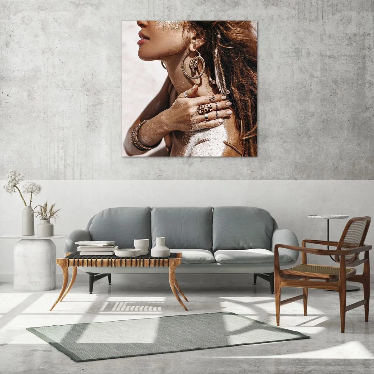 Quadro su vetro - Regina della spiaggia selvatica - 60x60 cm