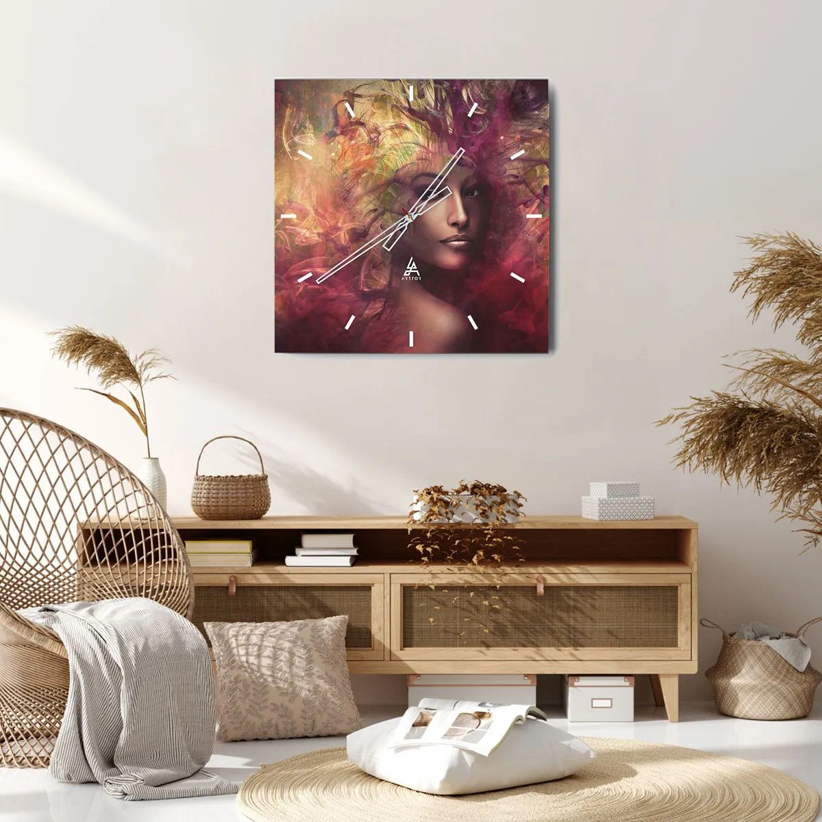 Orologio da parete - Orologio in Vetro - Sono qui! - 40x40 cm