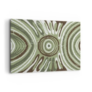 Quadro su tela - Stampe su Tela - Motivi astratti nelle tonalità del verde e del marrone - 120x80cm - Esplosione di emozioni - Decorazione murale moderna per soggiorno e camera da letto ARTTOR