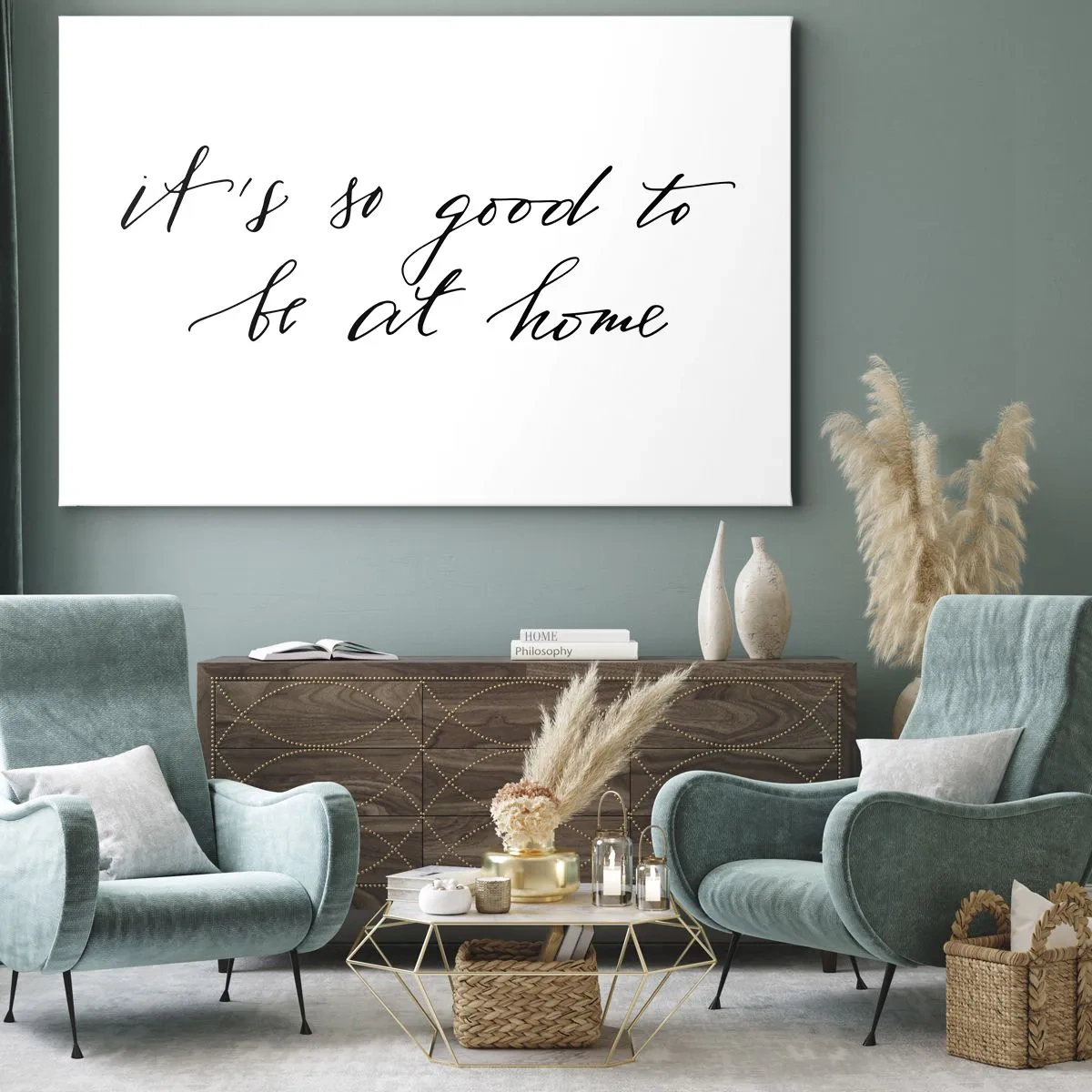 Quadro su tela - Stampe su Tela - Lettering in stile calligrafico su sfondo bianco - 100x70cm - Tutta la verità - Decorazione murale moderna per soggiorno e camera da letto ARTTOR