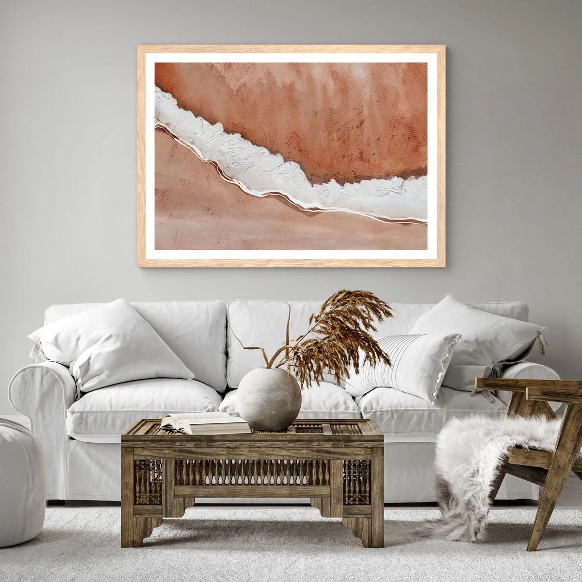 Poster in cornice rovere chiaro - Nei colori della terra - 100x70 cm