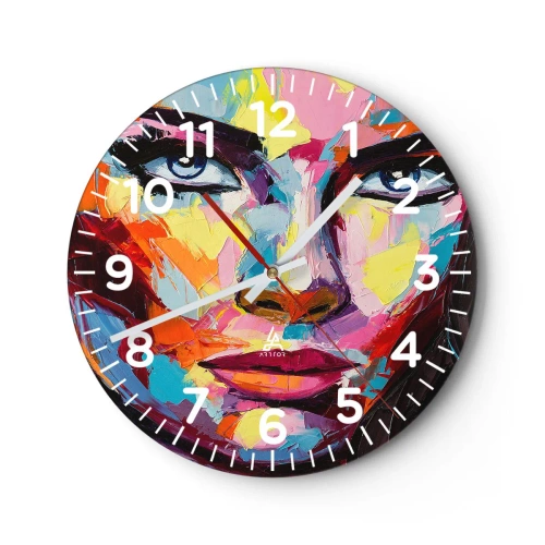 Orologio da parete - Orologio in Vetro - Anche l'anima è colorata - 30x30 cm