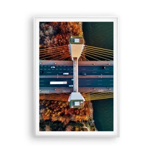 Poster in cornice bianca - Oltre il fiume, oltre il bosco - 70x100 cm