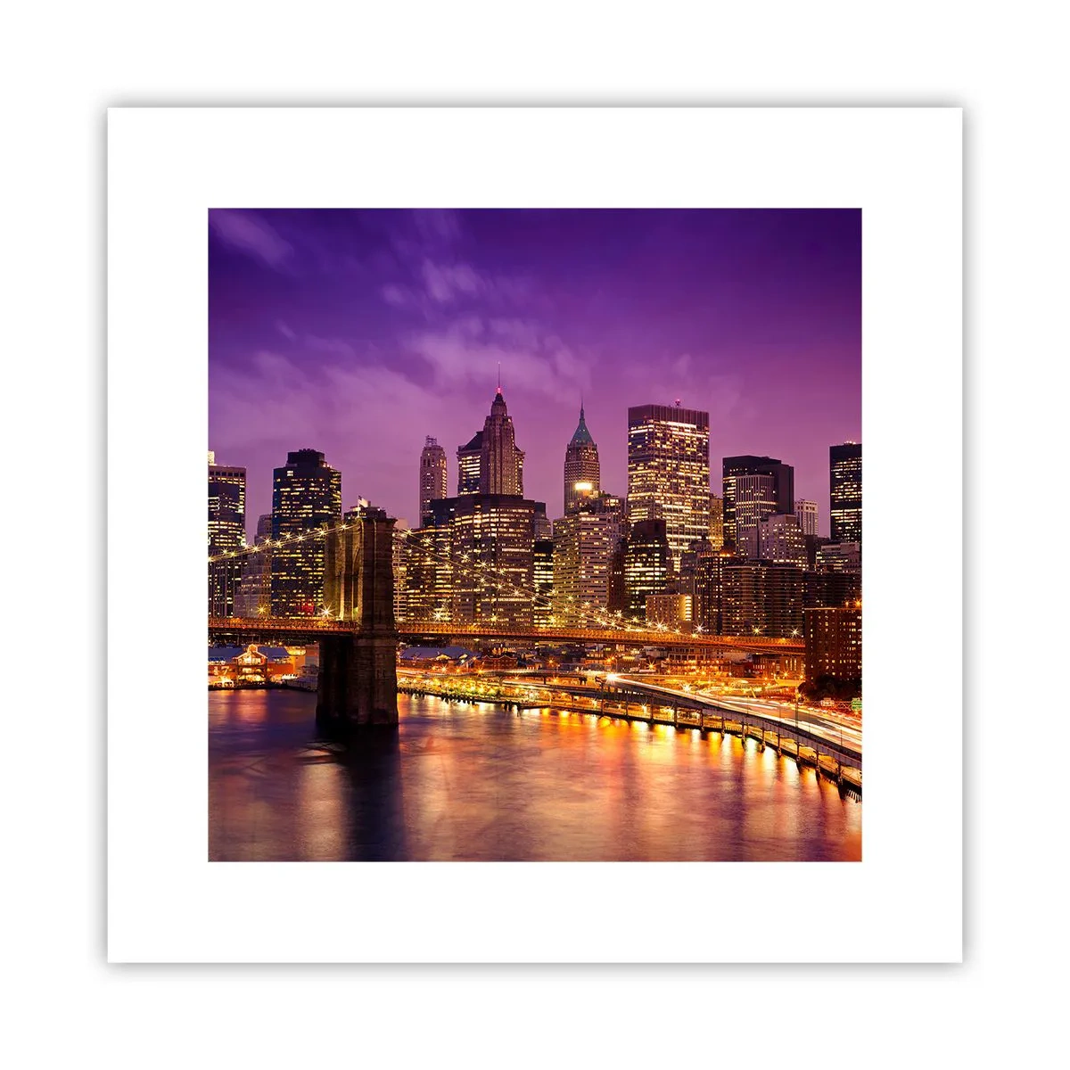 Poster - Manhattan in viola e oro - 30x30 cm