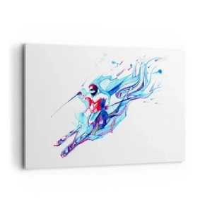 Quadro su tela - Stampe su Tela - Cavaliere astratto in colori dinamici - 120x80cm - A tutta velocità verso la gioia - Decorazione murale moderna per soggiorno e camera da letto ARTTOR