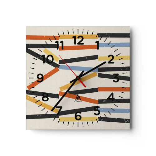Orologio da parete - Orologio in Vetro - Composizione orizzontale - 40x40 cm
