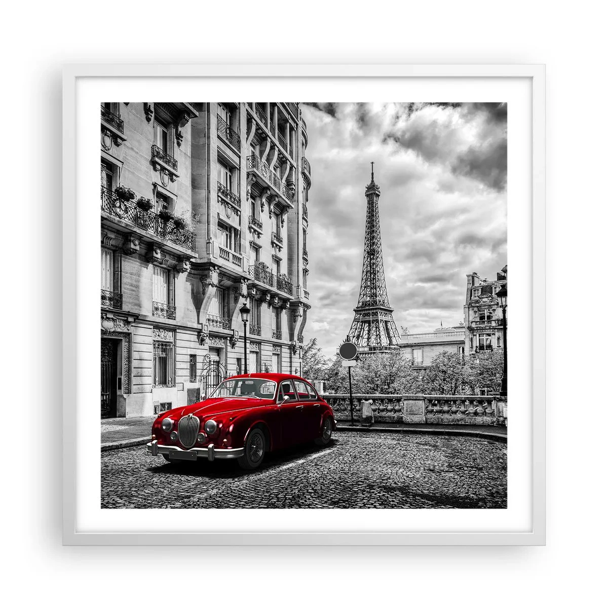 Poster in cornice bianca - Predatore in città - 60x60 cm