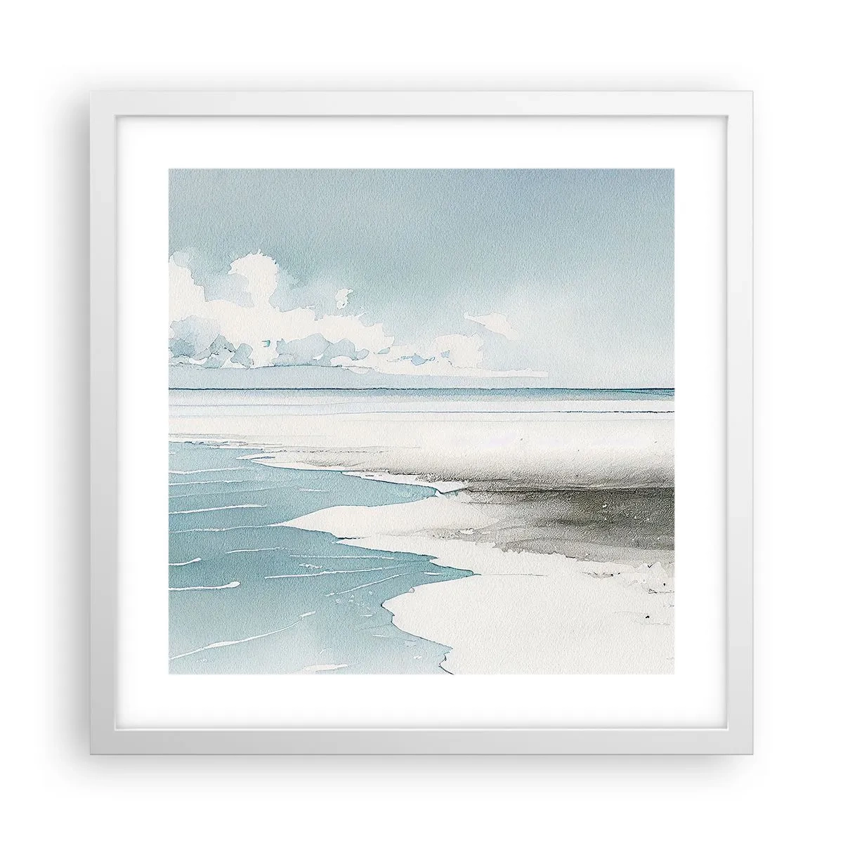Poster in cornice bianca - Marea dolce - 40x40 cm