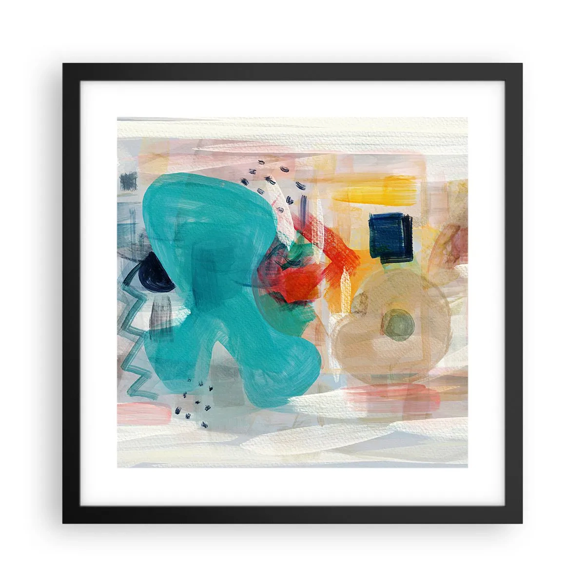 Poster in cornice nera - Il gioco dei colori - 40x40 cm