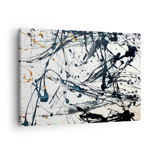 Quadro su tela - Stampe su Tela - Motivo di pittura astratta con linee e macchie dinamiche - 70x50cm - Ha senso o non ha senso? - Decorazione murale moderna per soggiorno e camera da letto ARTTOR