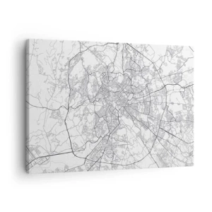 Quadro su tela - Stampe su Tela - Una mappa della città in stile minimalista con linee delicate - 70x50cm - L'anello romano - Decorazione murale moderna per soggiorno e camera da letto ARTTOR