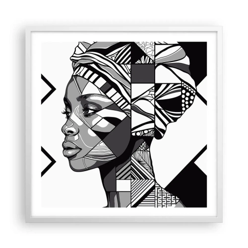 Poster in cornice bianca - Ritratto etnico - 60x60 cm