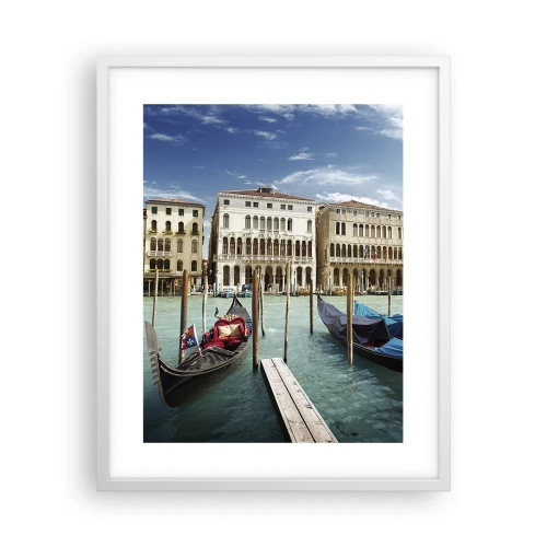 Poster in cornice bianca - Palazzi nel blu - 40x50 cm