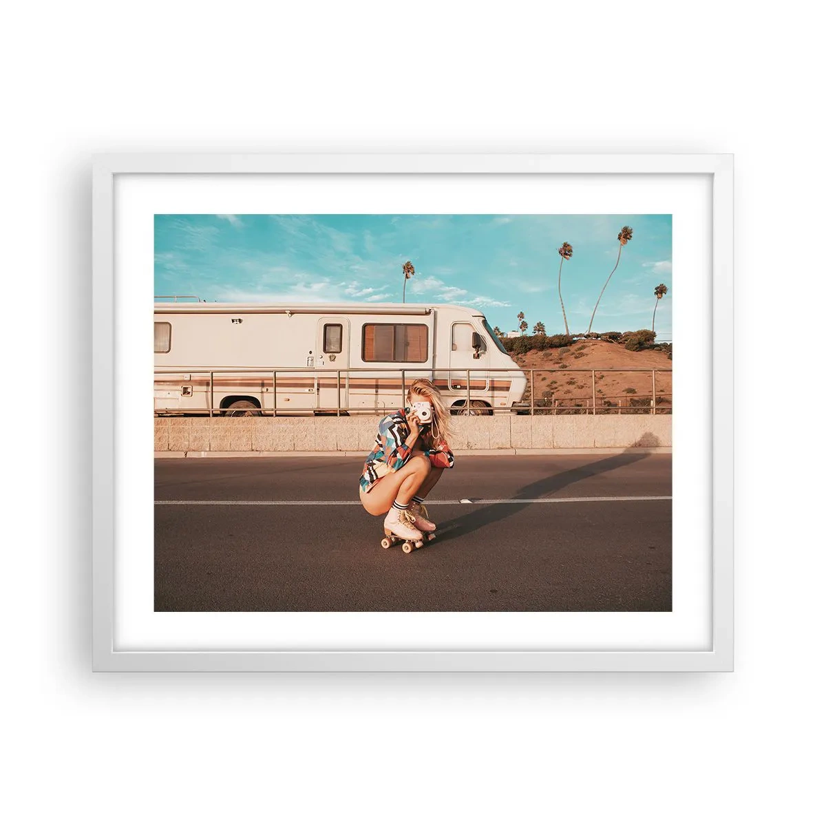 Poster in cornice bianca - Sorridi per favore! - 50x40 cm