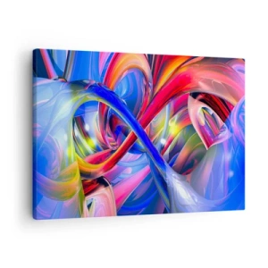 Quadro su tela - Stampe su Tela - Composizioni geometriche astratte e colorate in forme dinamiche - 70x50cm - La danza dei colori - Decorazione murale moderna per soggiorno e camera da letto ARTTOR