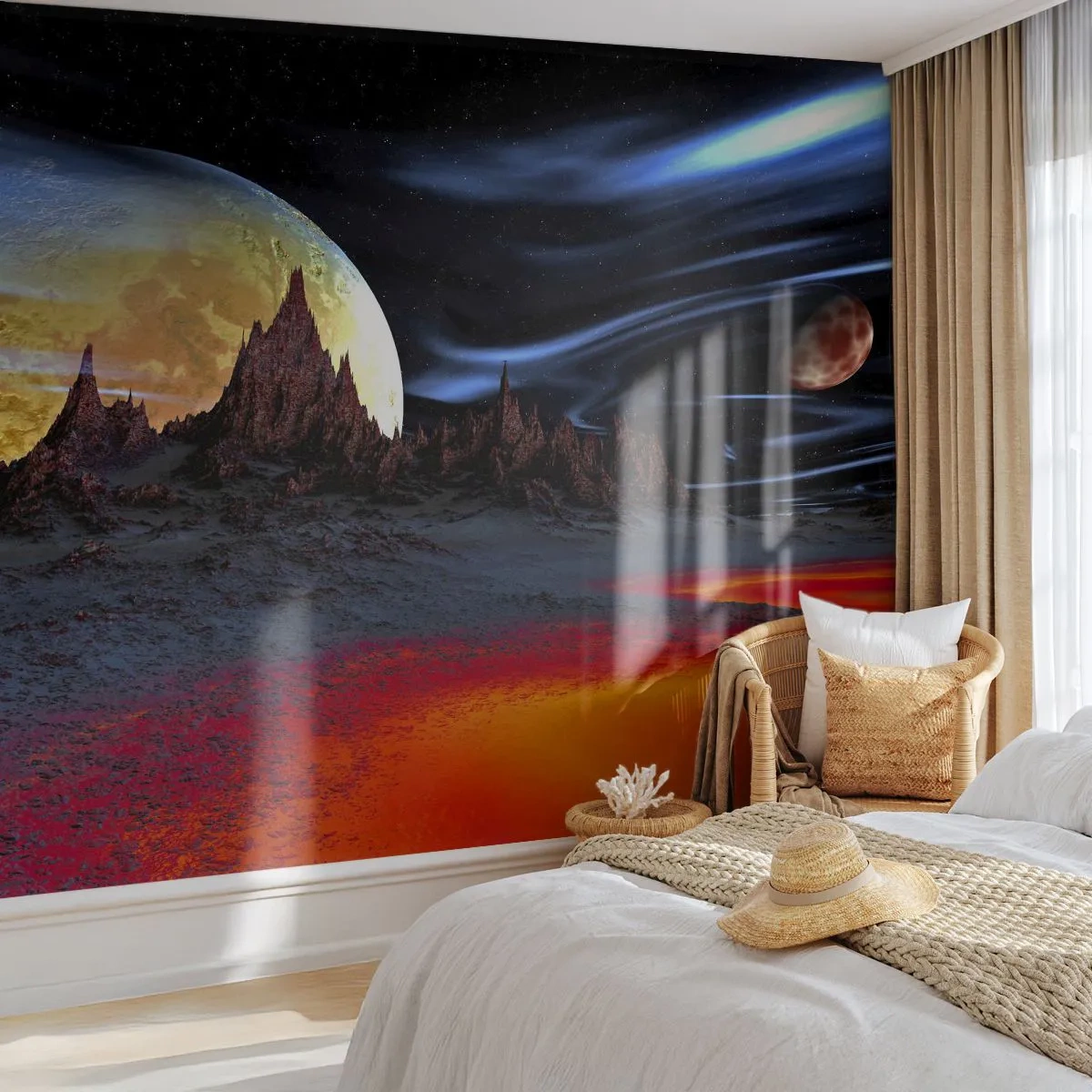 Fotomurali Premium Canvas - Un mondo sconosciuto - Astrazione, Cosmo, 3D - 300x210 cm