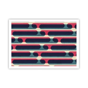 Poster - Motivo geometrico retrò con colori pastello - 100x70cm - Avanti fino in fondo - Decorazione murale moderna per soggiorno e camera da letto ARTTOR