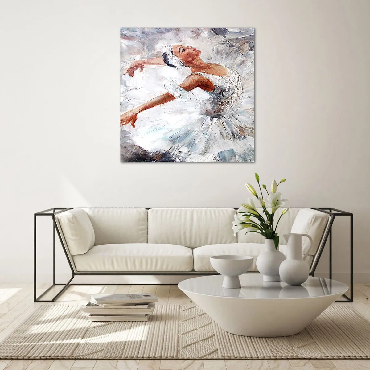 Quadro su vetro - Delicata e leggera come il tulle - 40x40 cm