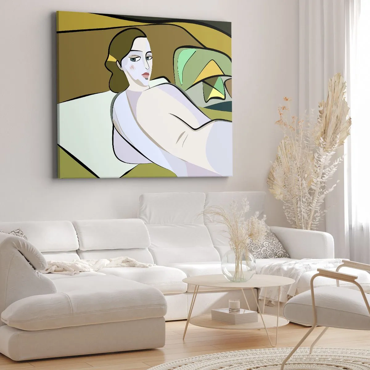 Quadro su tela - Stampe su Tela - Figura astratta in stile moderno - 100x70cm - Ritratto intimo - Decorazione murale moderna per soggiorno e camera da letto ARTTOR