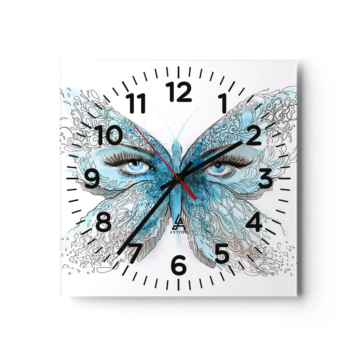 Orologio da parete - Orologio in Vetro - Argo azzurro - 30x30 cm