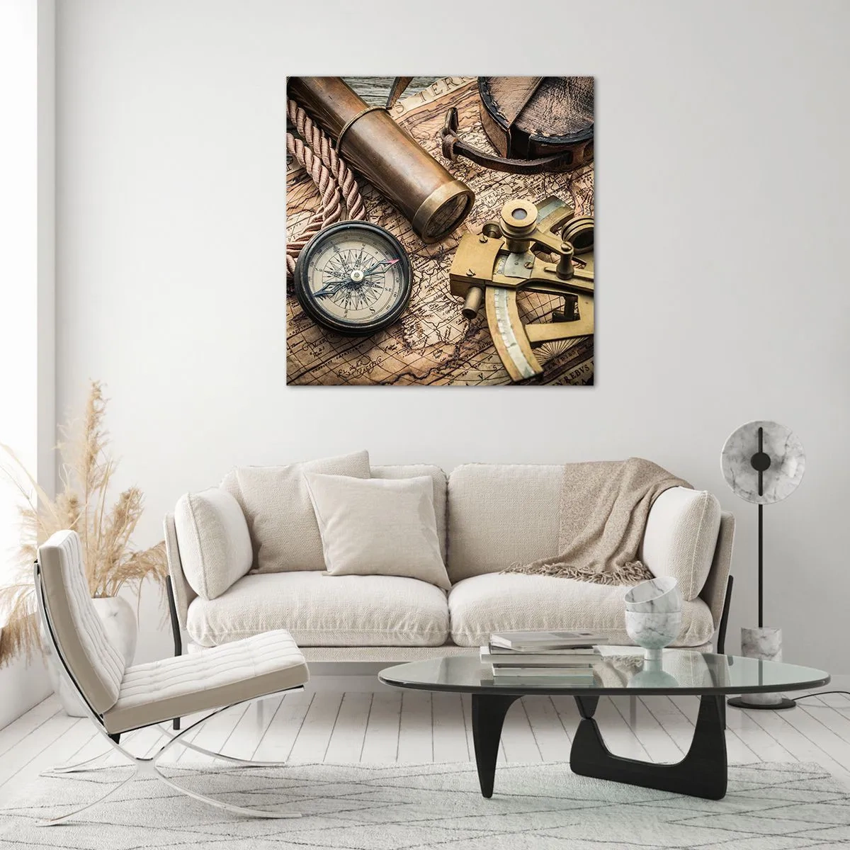 Quadro su vetro - Traccia la rotta - 60x60 cm