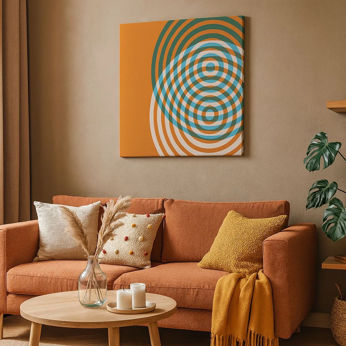 Quadro su tela - Stampe su Tela - Composizione astratta a cerchi - 30x30 cm