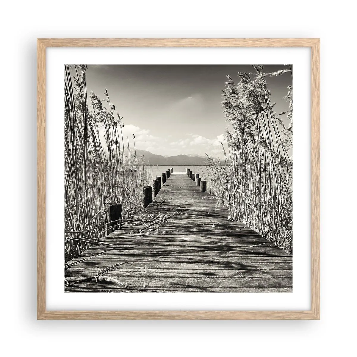 Poster in cornice rovere chiaro - Nel silenzio dell'erba - 50x50 cm