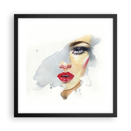 Poster in cornice nera - Riflesso in una goccia d'acqua - 40x40 cm