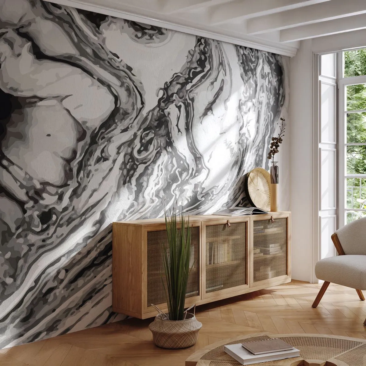 Fotomurale su misura Standard Eco - All'inizio vi era il caos - Astrazione, Pezzo, Modello moderno