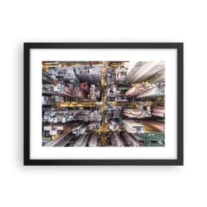 Poster in cornice nera - Saluti da Hong Kong - 40x30 cm