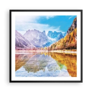 Poster in cornice nera - E nei monti è già autunno - 60x60 cm