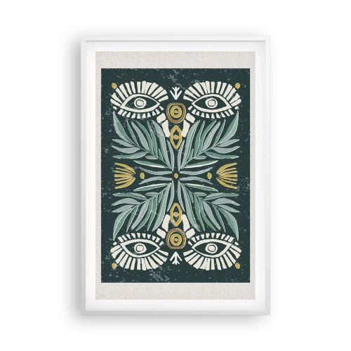 Poster in cornice bianca - Geometrie di arte popolare - 61x91 cm