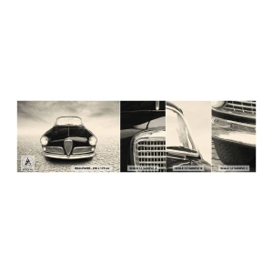 Campione di Fotomurale Adesivo Deluxe Sticker - Come non amarmi? - Auto, Vintage ▾, Bianco e nero - 100x30 cm