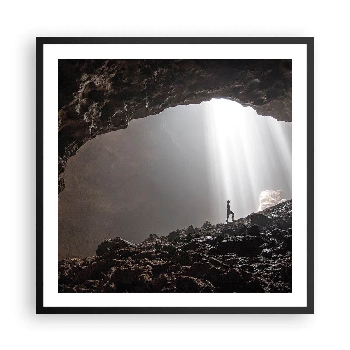 Poster in cornice nera - Grotta luminosa - 60x60 cm