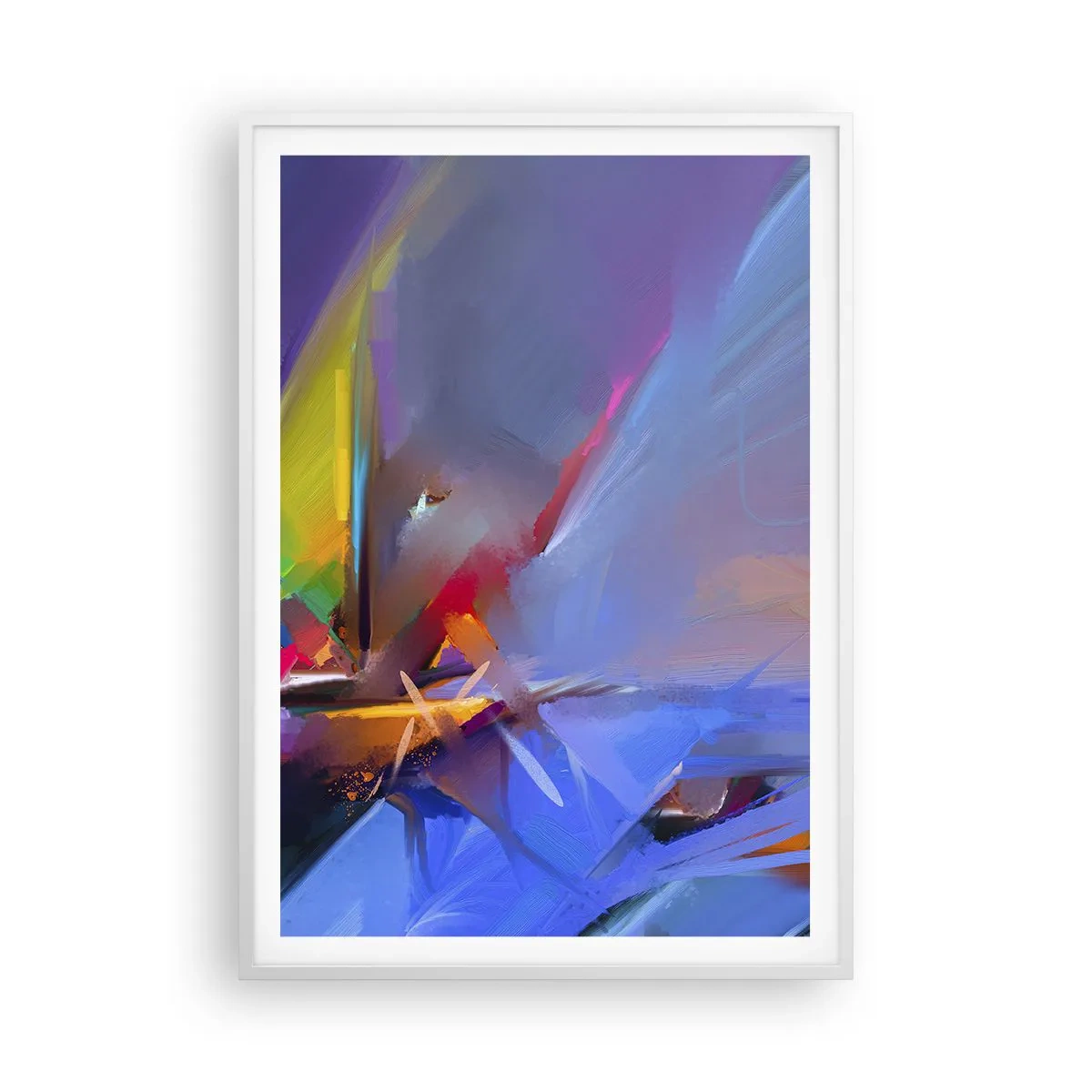 Poster in cornice bianca - Eliche come un uccello - 70x100 cm