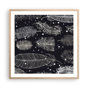 Poster in cornice rovere chiaro - Pizzo piumato - 60x60 cm