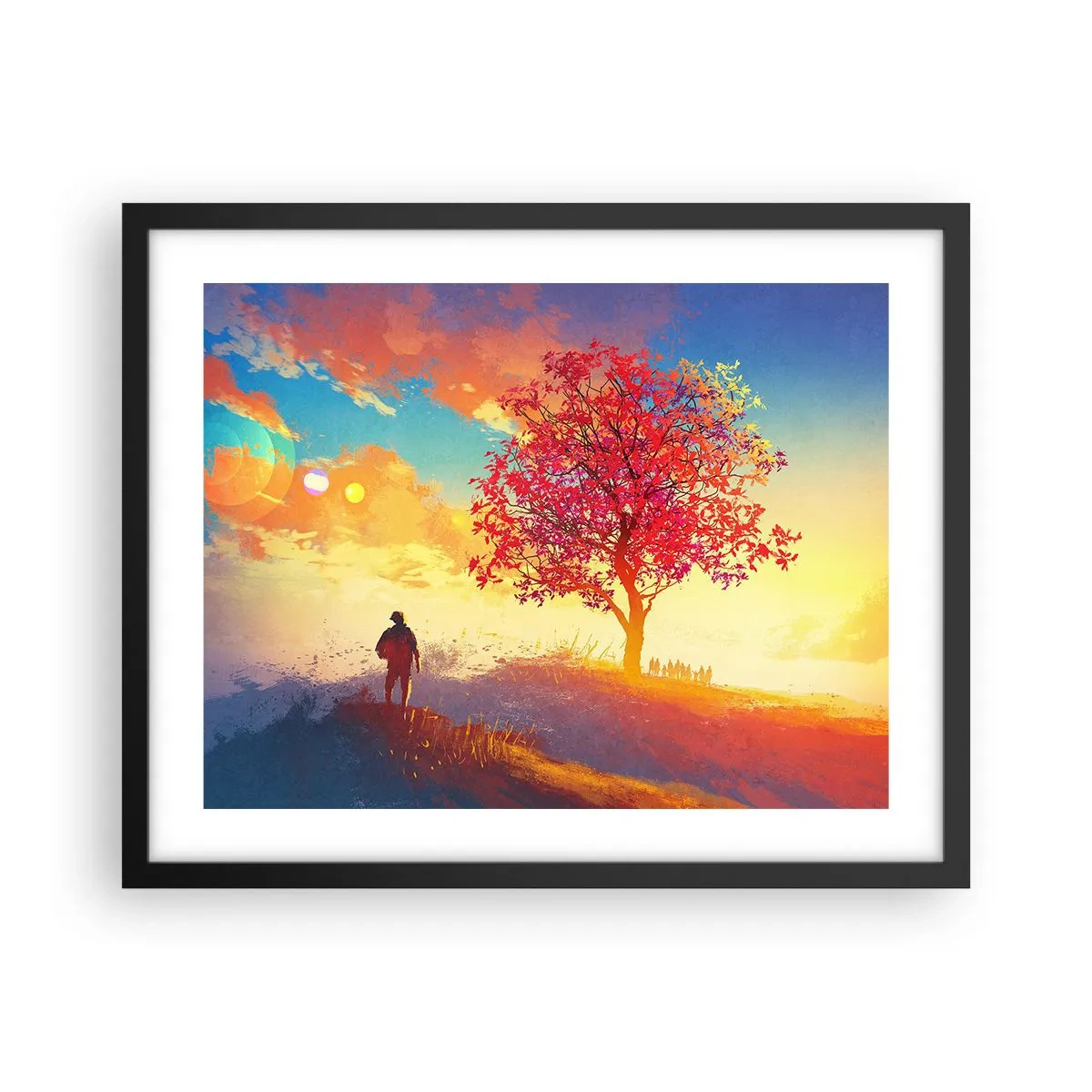 Poster in cornice nera - Pellegrino alla meta - 50x40 cm