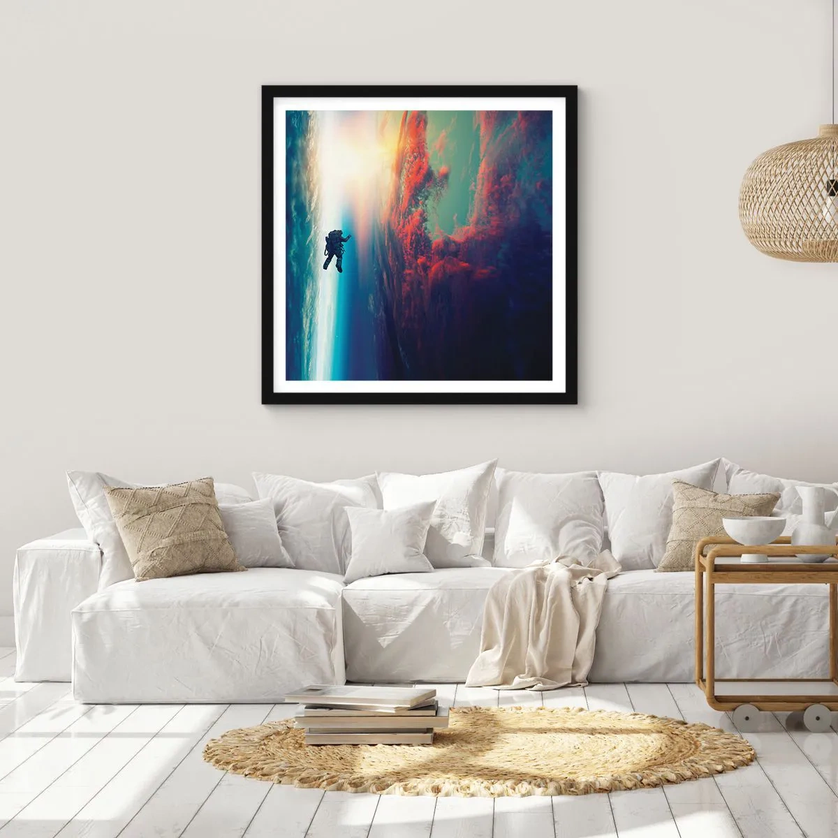 Poster in cornice nera - Affrontando l'universo - 30x30 cm